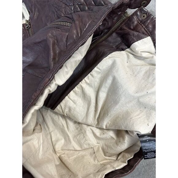 Womens Zadig Voltaire Lamb Leather Biker Jacket Deep Burgundy sz Medium - Picture 10 of 11